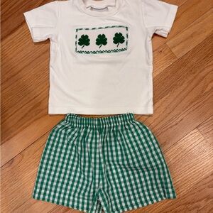 White and Green Shamrock Outfit